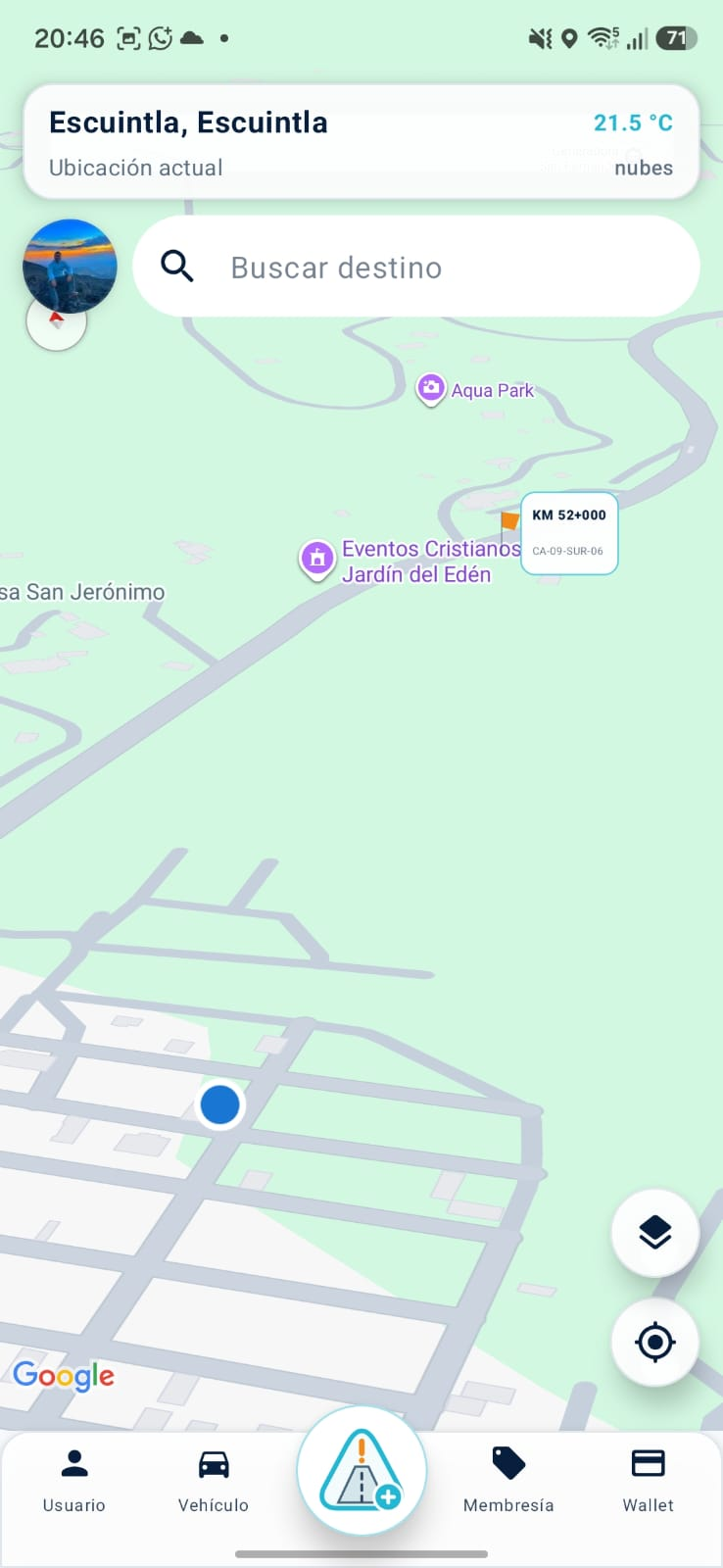UA Control: mapa, buscador y referencia KM 52+000.